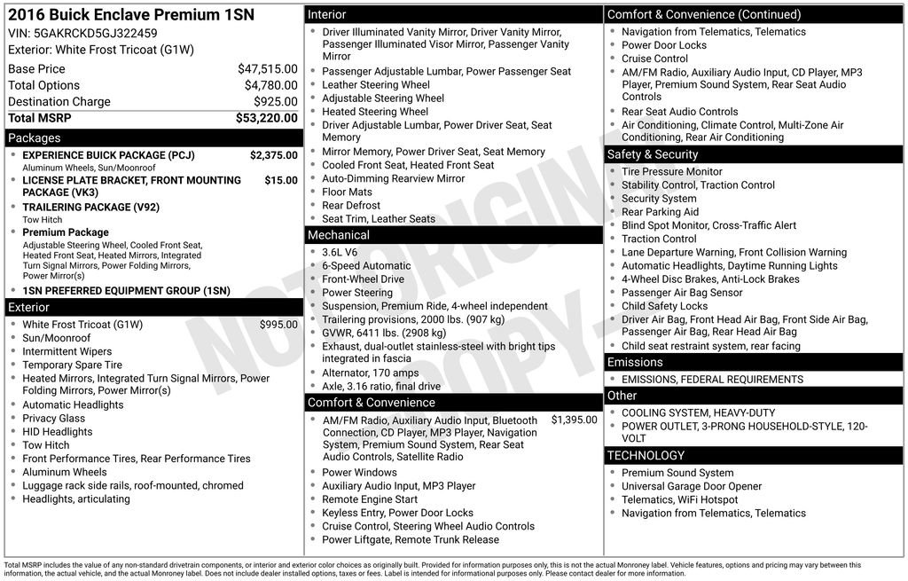 Used 2016 Buick Enclave Premium w/ Experience Buick Package image 7