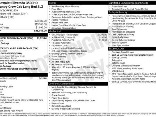 Used 2024 Chevrolet Silverado 3500 High Country w/ High Country Premium Package AWD/4WD image 44
