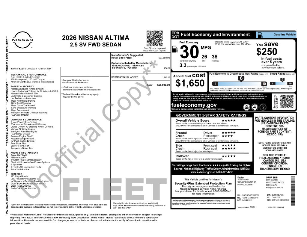 Used 2026 Nissan Altima 2.5 SV FWD image 30