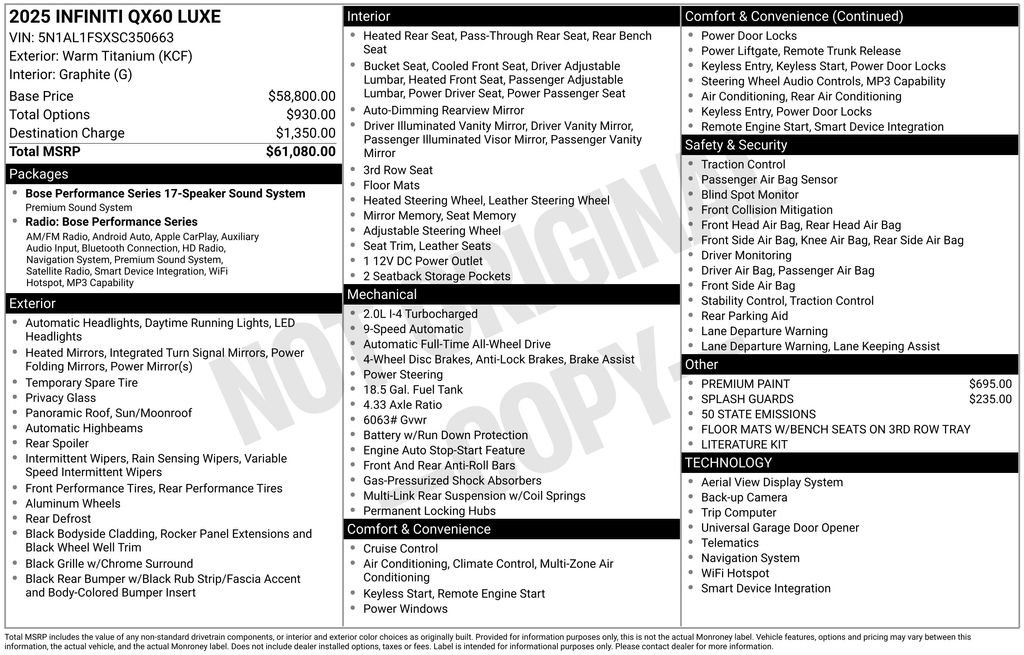 Used 2025 INFINITI QX60 Luxe AWD/4WD image 55