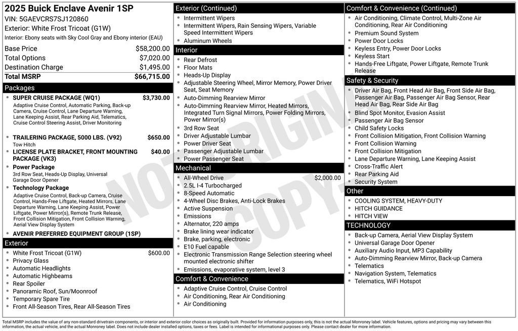 Certified 2025 Buick Enclave Avenir w/ Super Cruise Package AWD/4WD image 5