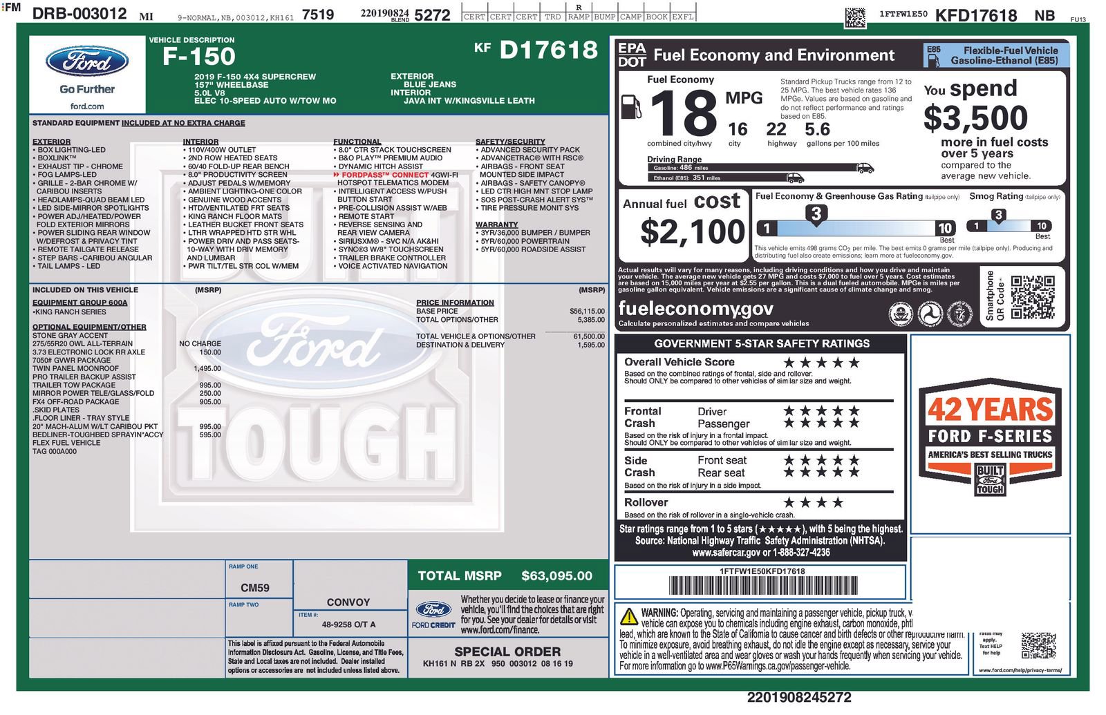 Used 2019 Ford F150 King Ranch w/ Trailer Tow Package AWD/4WD image 6