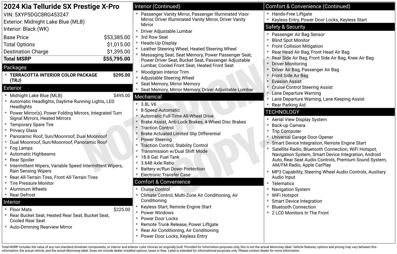 Used 2024 Kia Telluride SX Prestige X-Pro image 53