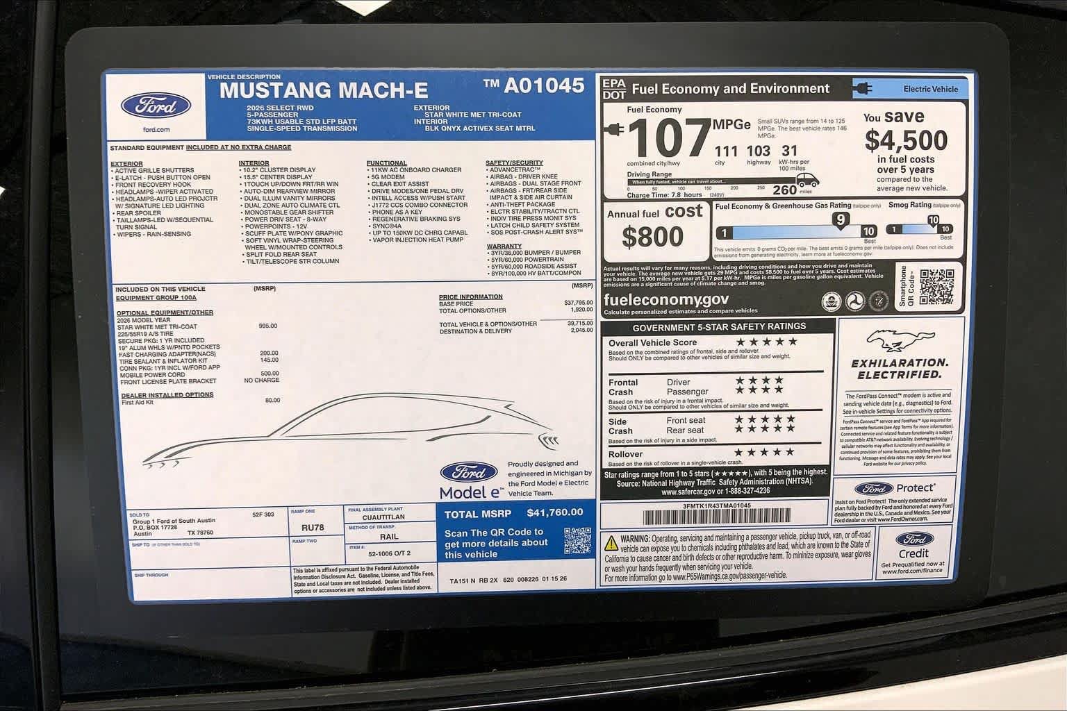 New 2026 Ford Mustang Mach-E Select RWD image 21
