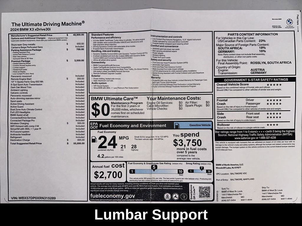Used 2024 BMW X3 xDrive30i w/ Premium Package w/ZPA image 12