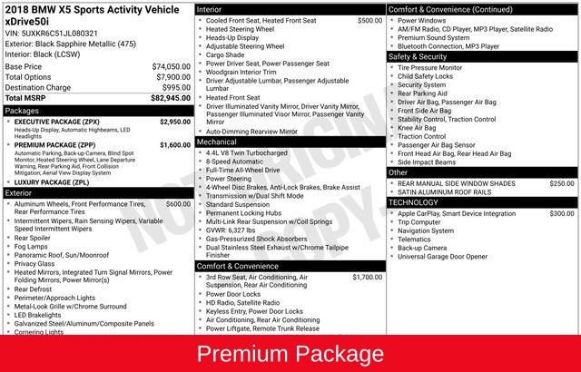 Used 2018 BMW X5 xDrive50i w/ M Sport Package image 5