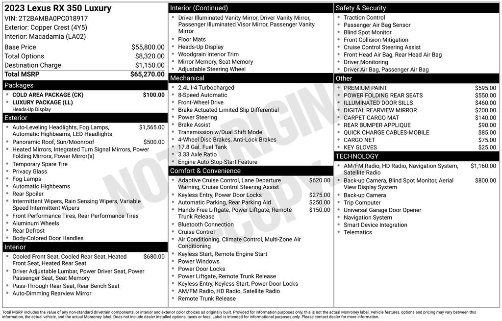 Used 2023 Lexus RX 350 FWD w/ Cold Area Package image 42