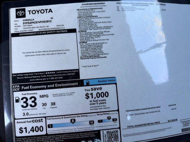 New 2027 Toyota Corolla SE FWD image 24