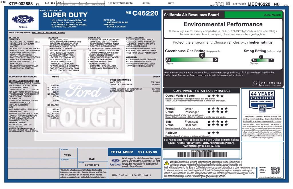 Used 2021 Ford F250 Lariat w/ Lariat Ultimate Package AWD/4WD image 7