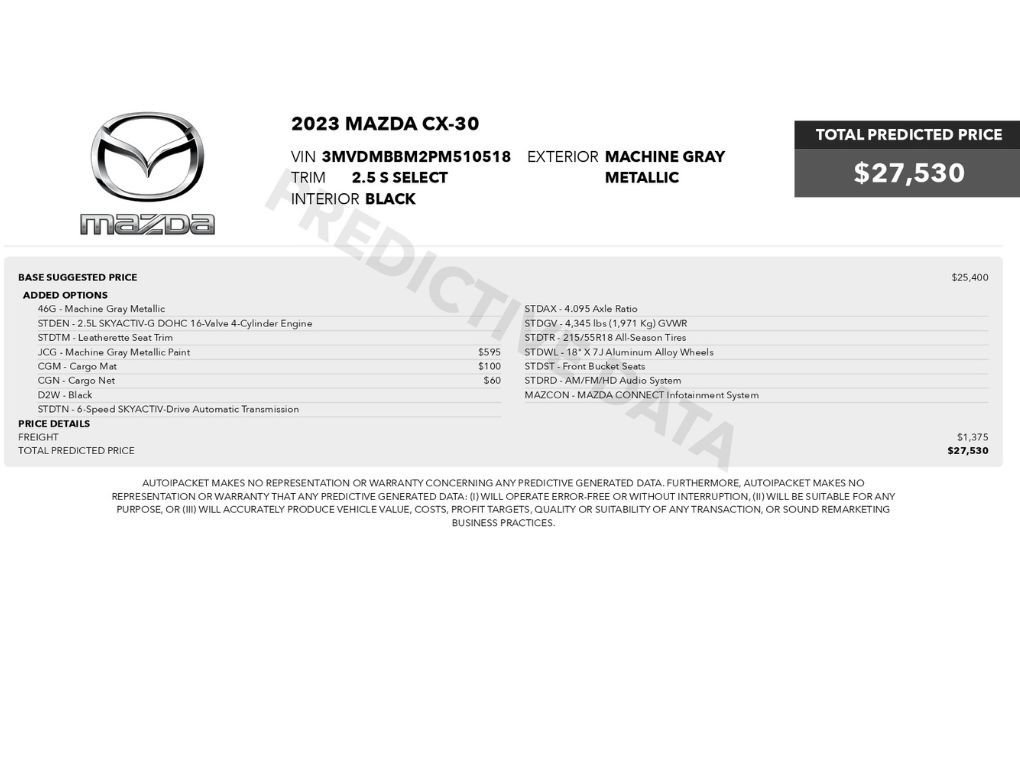 Used 2023 MAZDA CX-30 AWD 2.5 S w/ Select Package image 2