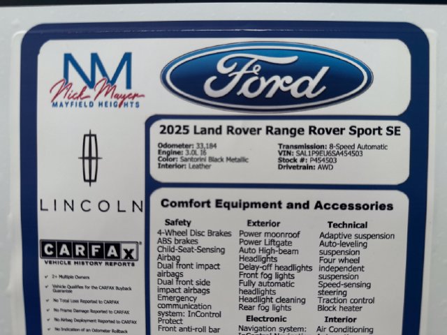 Used 2025 Land Rover Range Rover Sport SE AWD/4WD image 34