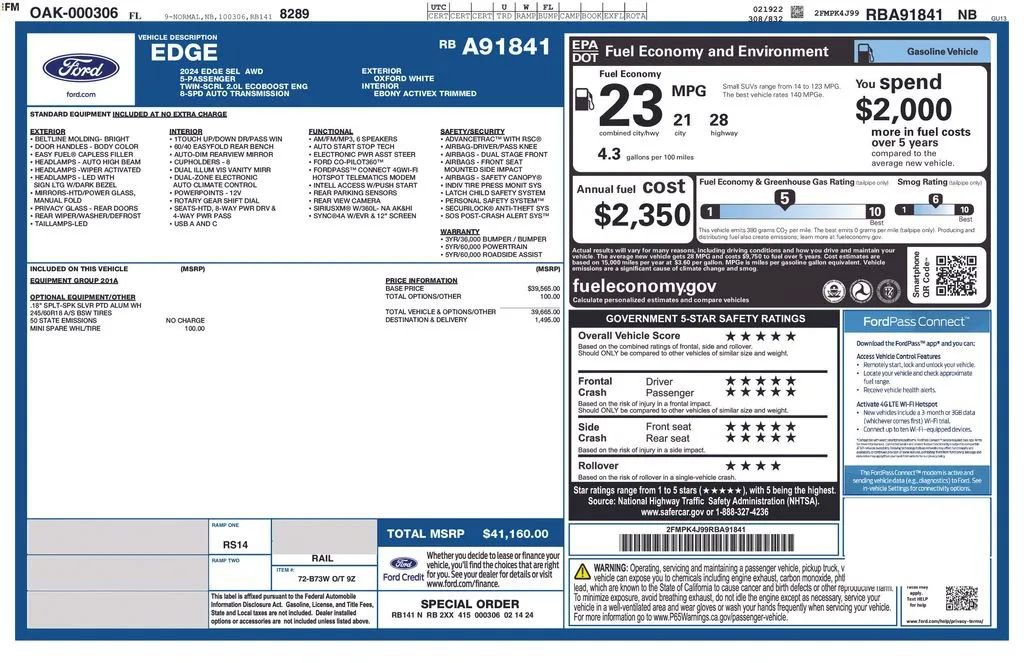 Used 2024 Ford Edge SEL AWD/4WD image 2