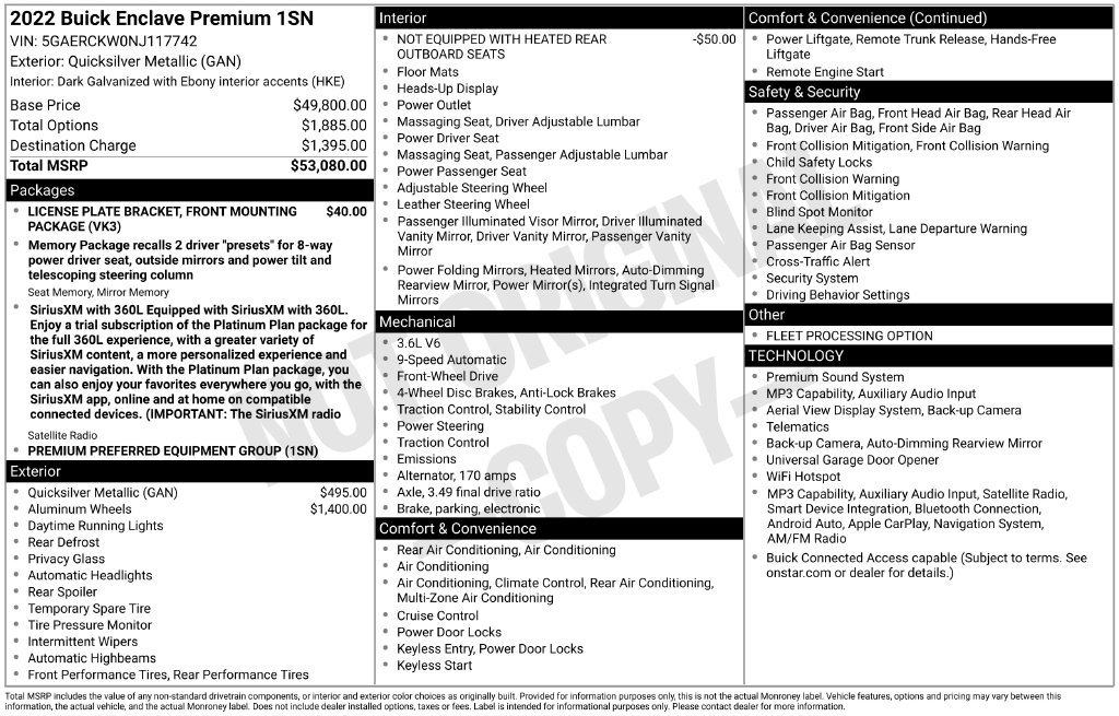 Used 2022 Buick Enclave Premium FWD image 30