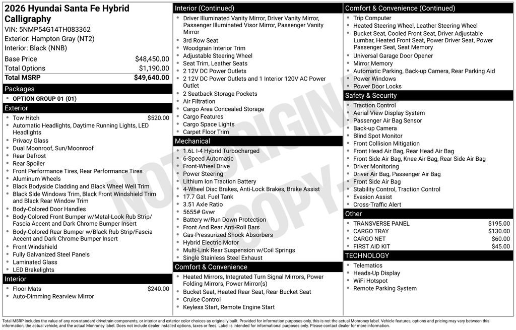 New 2026 Hyundai Santa Fe Calligraphy image 46