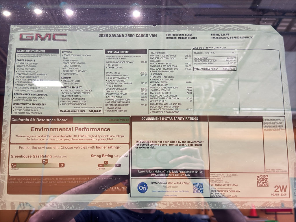 New 2026 GMC Savana 2500 w/ Driver Convenience Package RWD image 59