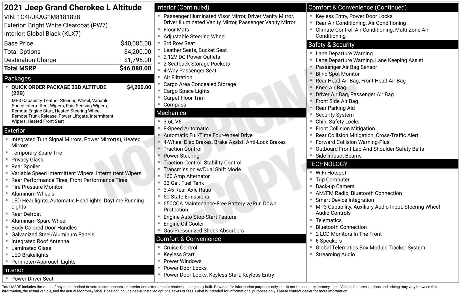 Used 2021 Jeep Grand Cherokee L Laredo AWD/4WD image 2