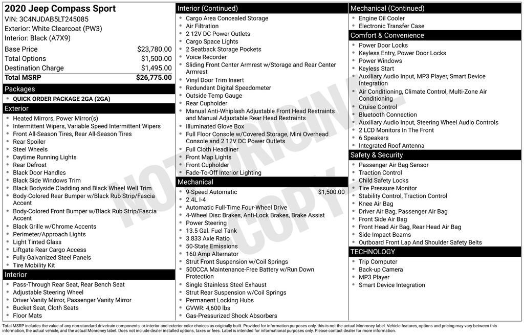 Used 2020 Jeep Compass Sport