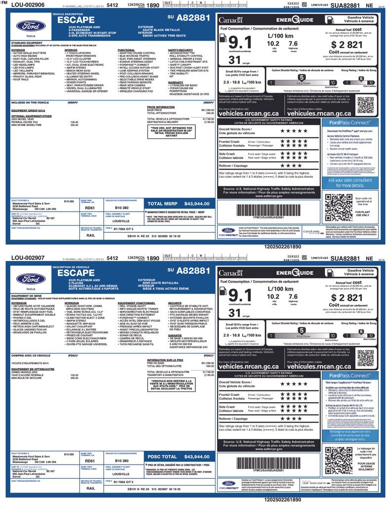 Certified 2025 Ford Escape Platinum AWD/4WD image 4