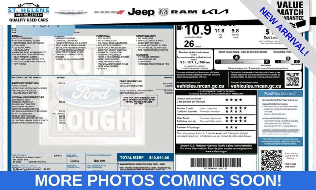 Used 2020 Ford Ranger Lariat w/ Equipment Group 501A Mid image 15