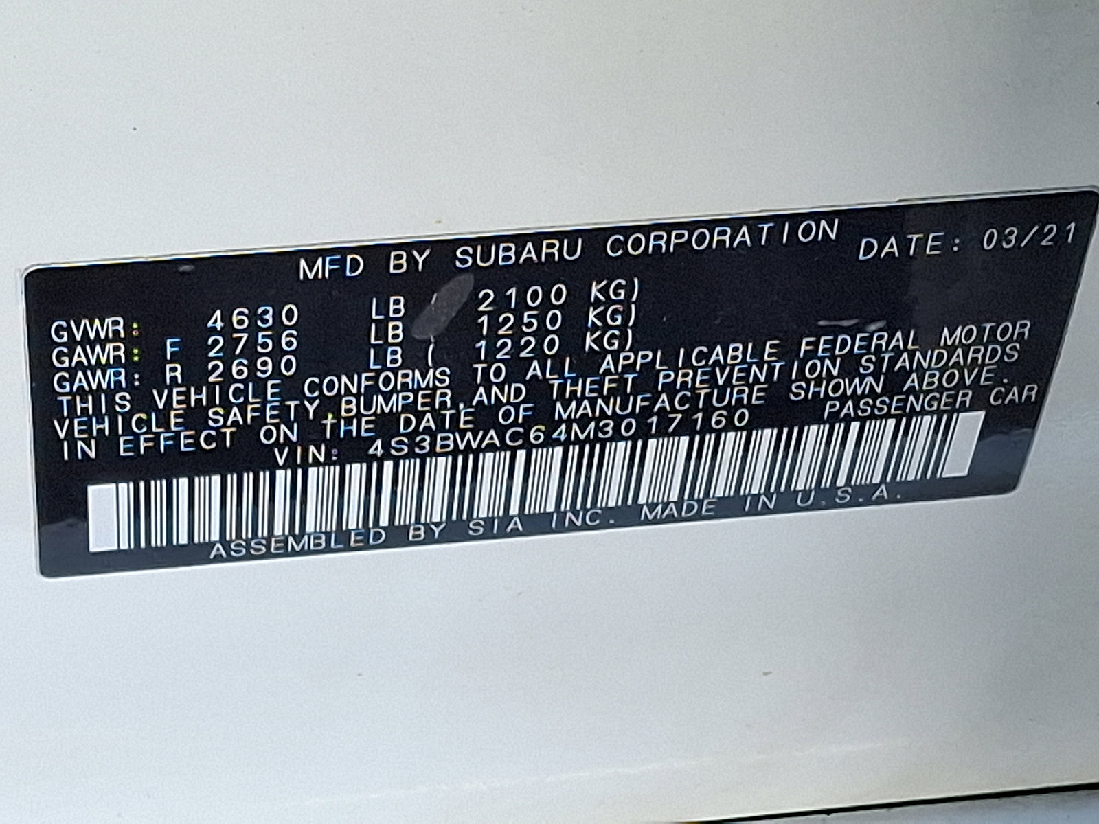 Used 2021 Subaru Legacy Premium image 25