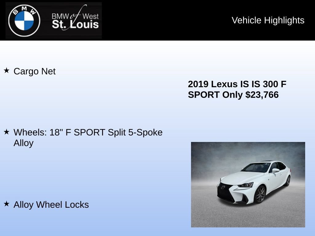 Used 2019 Lexus IS 300 F Sport w/ F Sport Package RWD image 31
