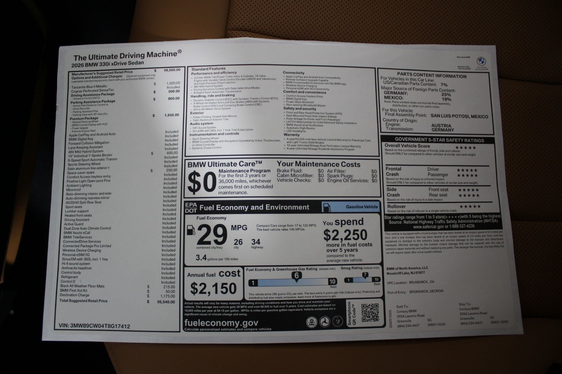 New 2026 BMW 330i xDrive Sedan w/ Premium Package AWD/4WD image 19