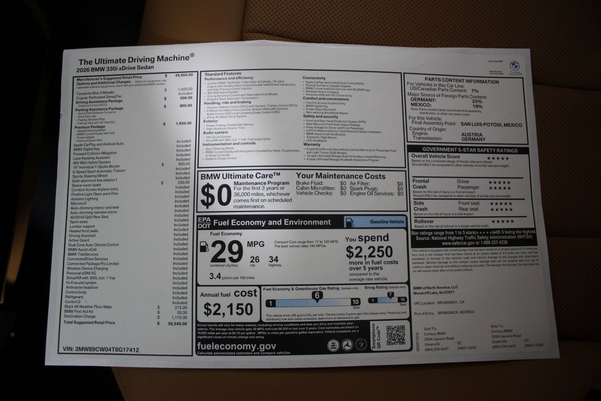 New 2026 BMW 330i xDrive Sedan w/ Premium Package AWD/4WD image 19