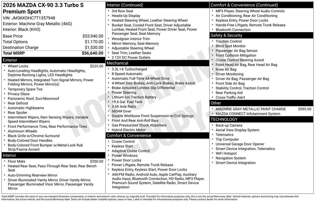 New 2026 MAZDA CX-90 3.3 Turbo S w/ Premium Package image 6