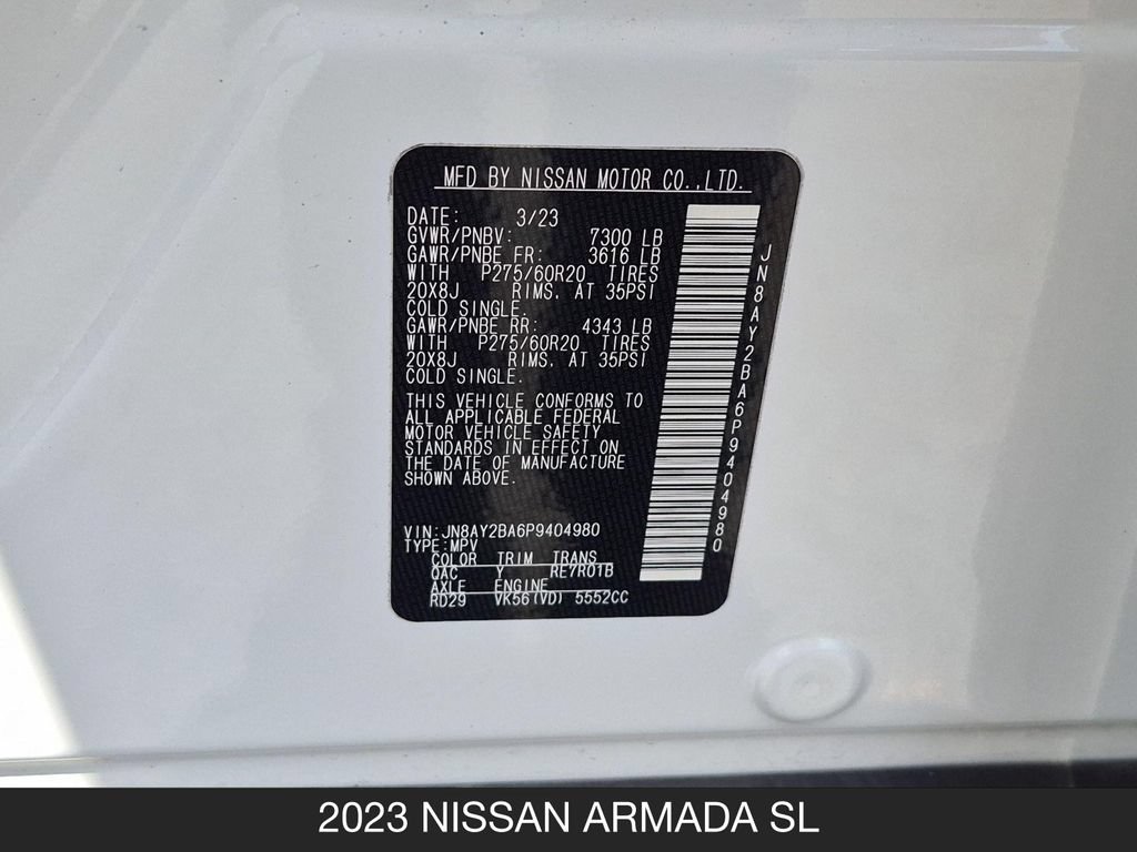 Certified 2023 Nissan Armada SL w/ Midnight Edition Package RWD image 27