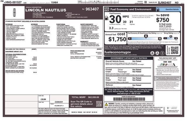 New 2025 Lincoln Nautilus Premier w/ Jet Appearance Package AWD/4WD image 26