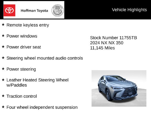 Used 2024 Lexus NX 350 AWD w/ Cold Area Package image 15