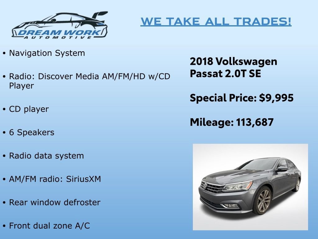Used 2018 Volkswagen Passat 2.0T SE image 2
