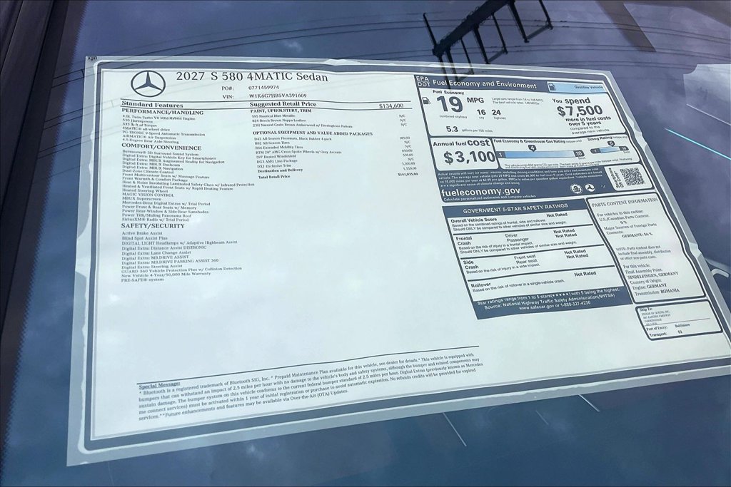 New 2027 Mercedes-Benz S 580 4MATIC Sedan image 13
