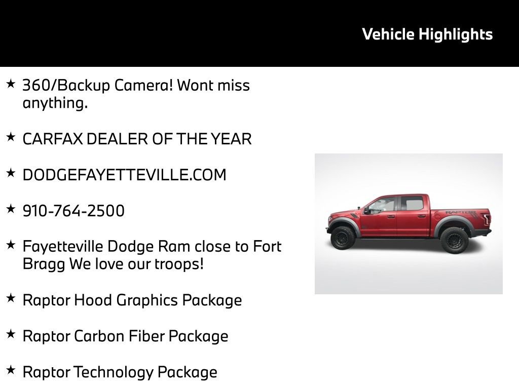 Used 2018 Ford F150 Raptor w/ Equipment Group 802A Luxury image 5