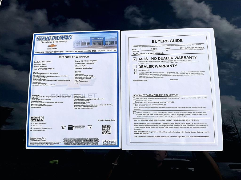 Used 2022 Ford F150 Raptor w/ Equipment Group 801A High image 25