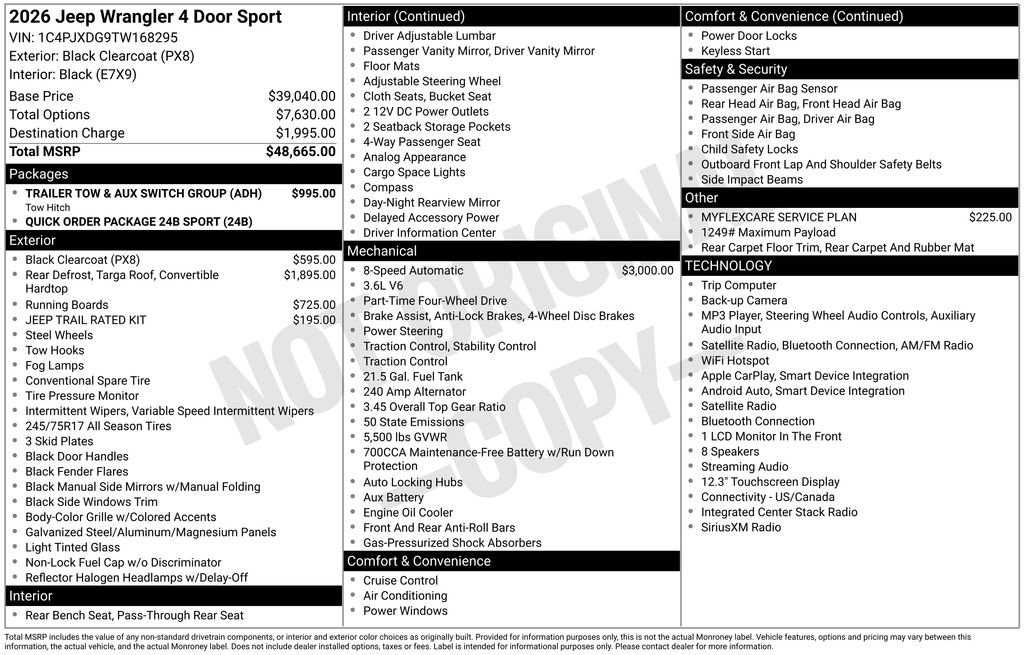 New 2026 Jeep Wrangler Unlimited Sport AWD/4WD image 23