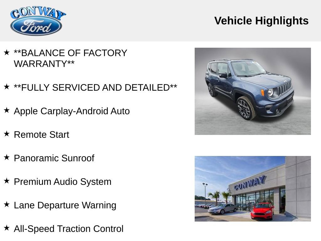 Used 2022 Jeep Renegade Limited w/ Sun, Sound & Wheels Group image 8