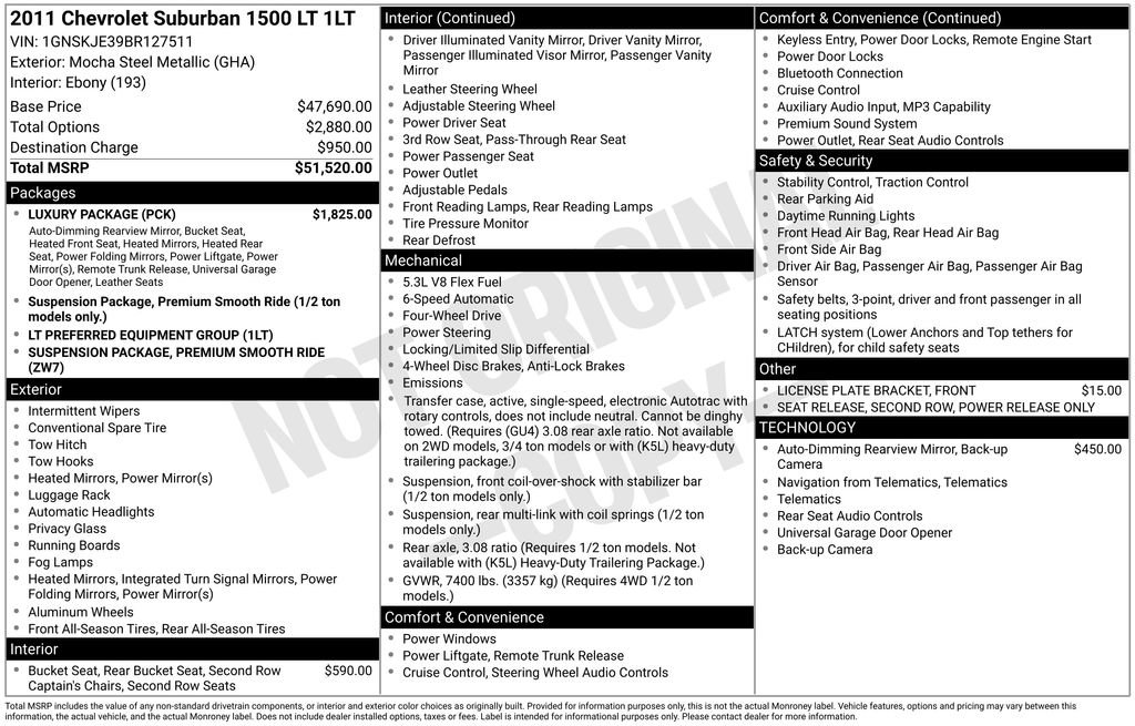 Used 2011 Chevrolet Suburban LT w/ Luxury Package image 2