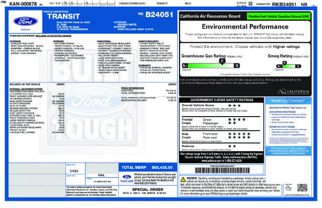 Certified 2024 Ford Transit 350 XL w/ Fleet Safety Package RWD image 6