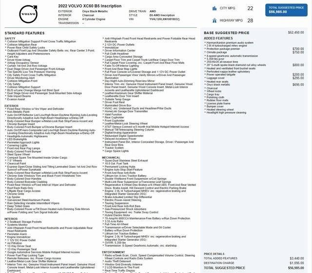 Used 2022 Volvo XC60 B5 Inscription w/ Climate Package image 35