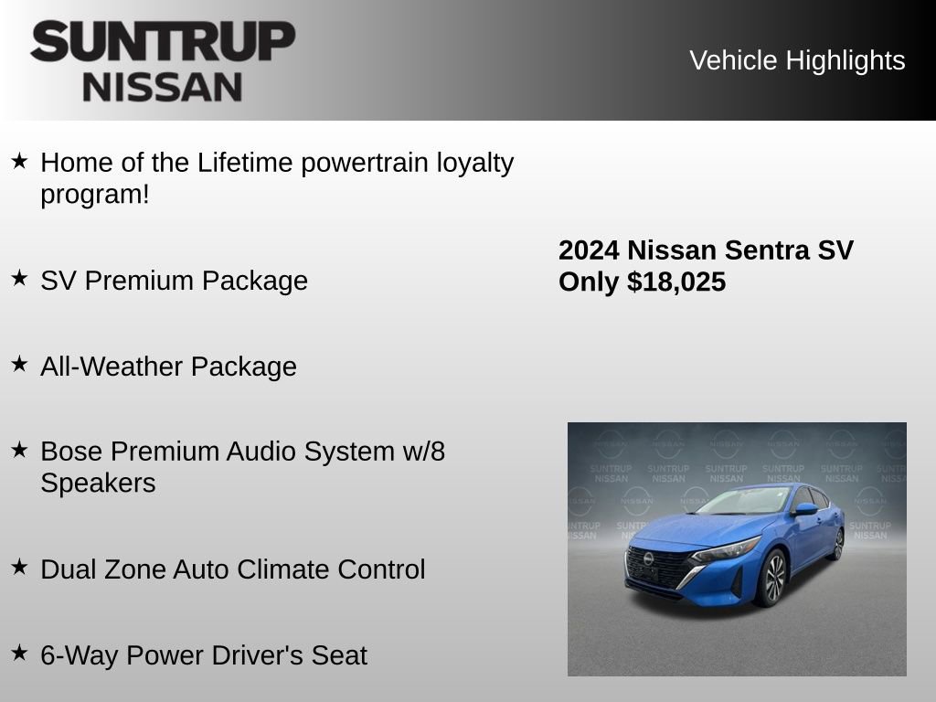 Used 2024 Nissan Sentra SV w/ SV Premium Package FWD image 8