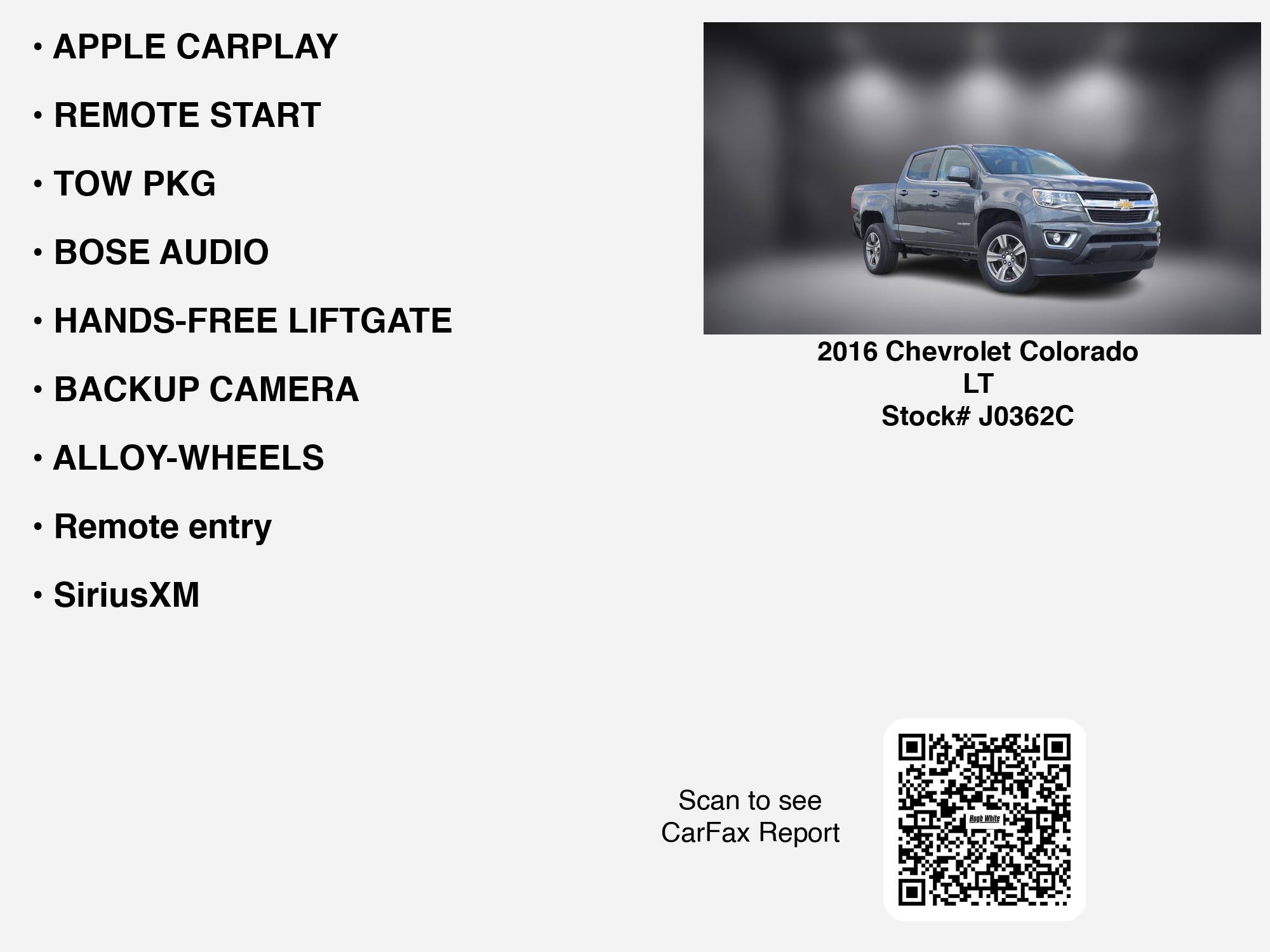 Used 2016 Chevrolet Colorado LT w/ LT Convenience Package AWD/4WD image 7