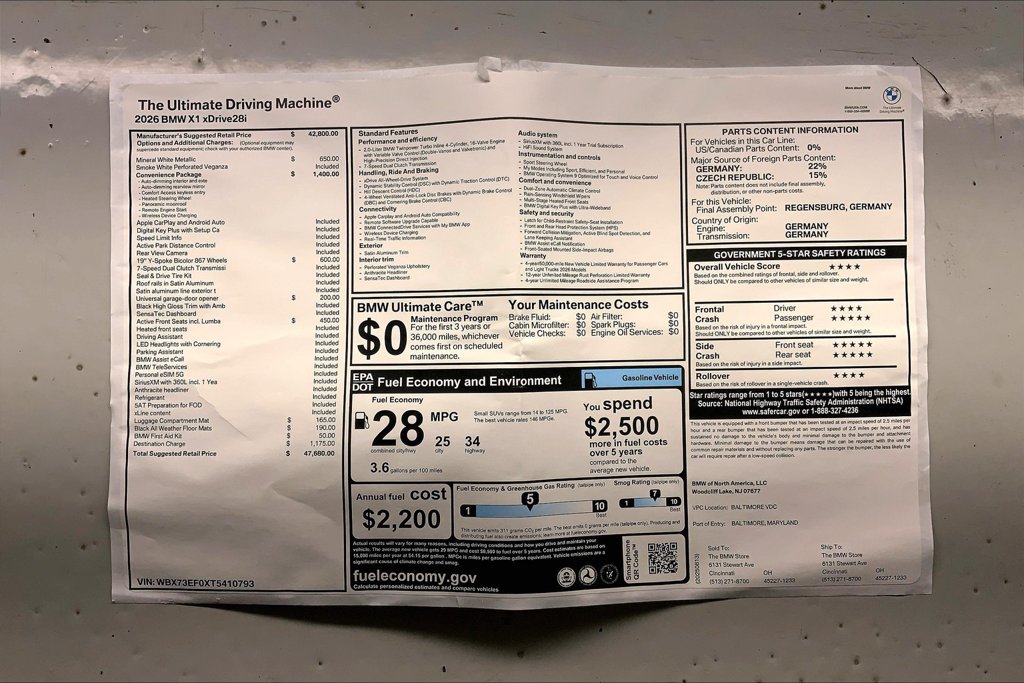 New 2026 BMW X1 xDrive28i w/ Convenience Package AWD/4WD image 12