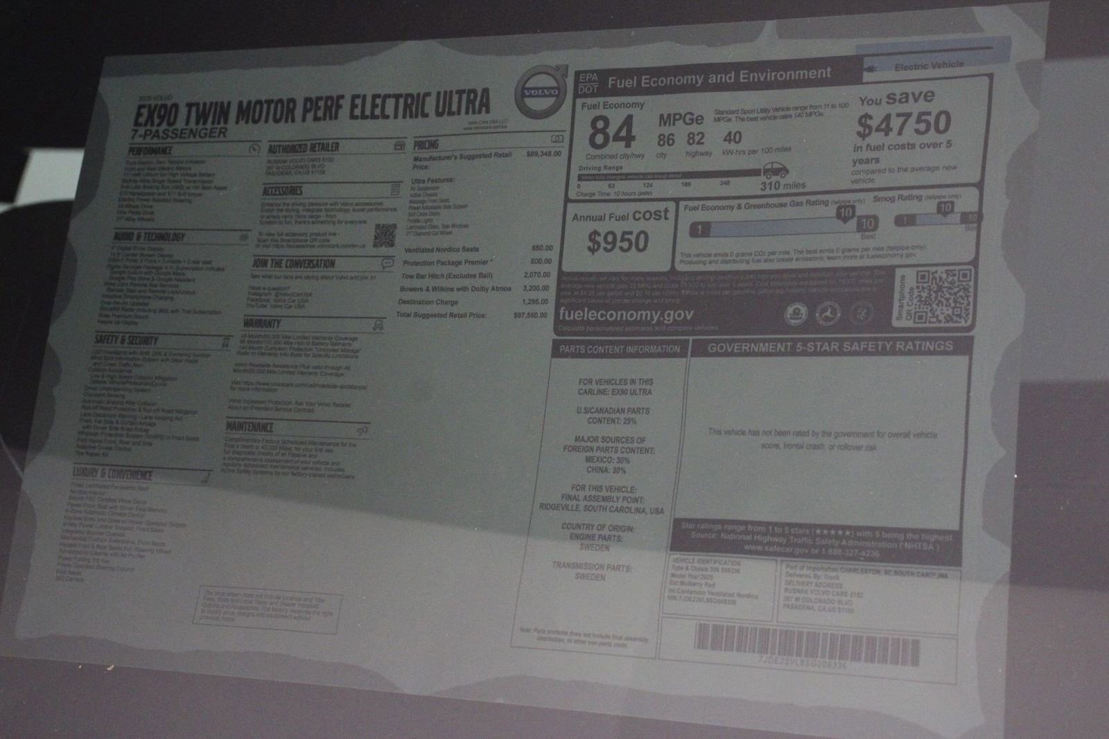 New 2025 Volvo EX90 Ultra image 15