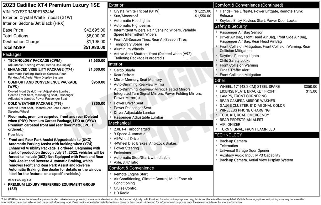 Used 2023 Cadillac XT4 Premium Luxury w/ Technology Package image 4