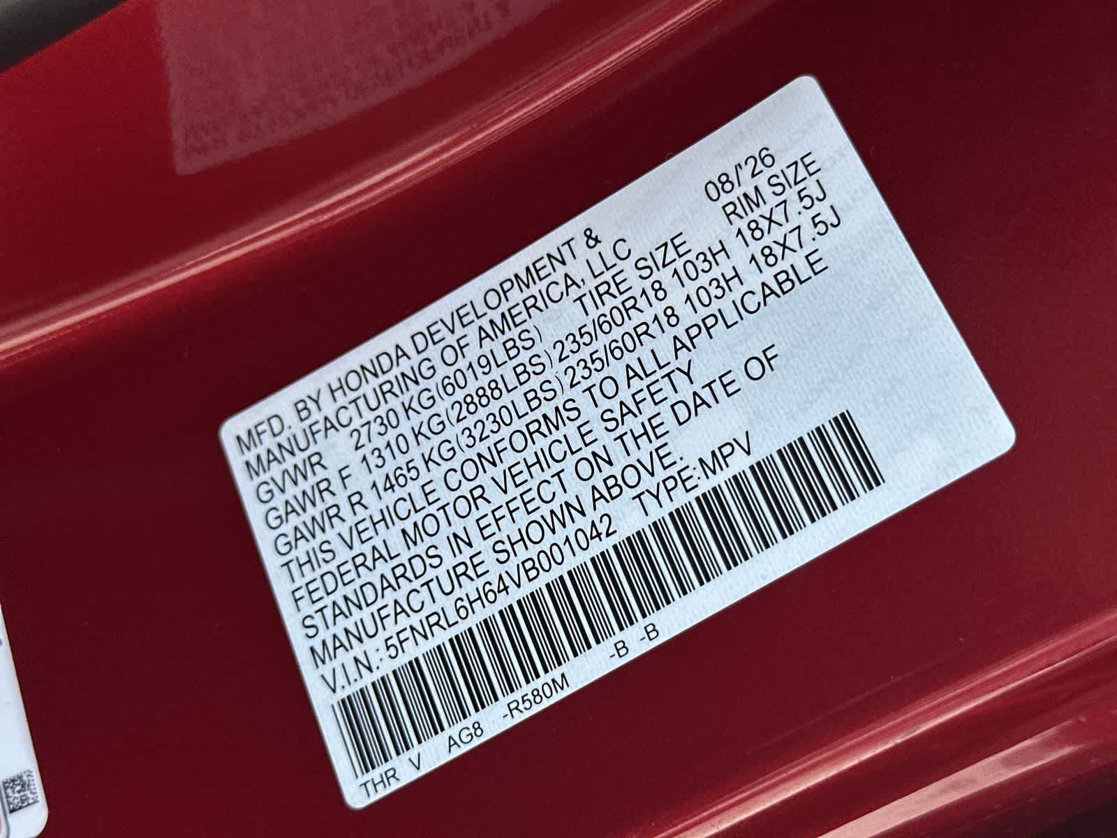 New 2027 Honda Odyssey EX-L image 23