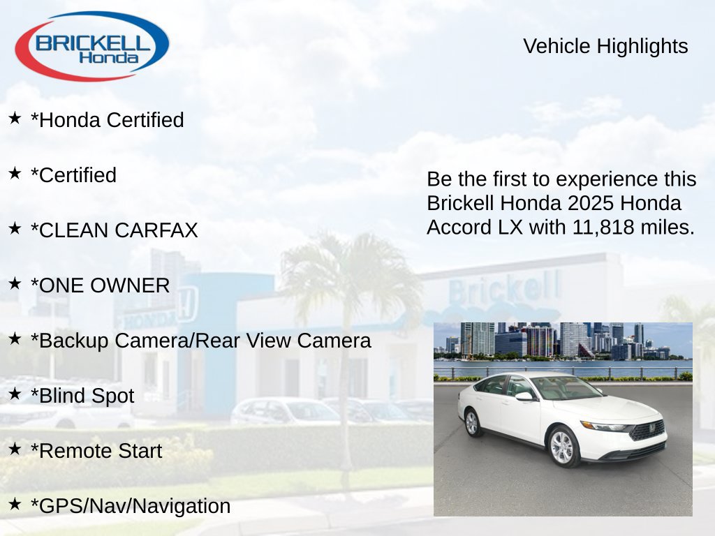 Certified 2025 Honda Accord LX image 9