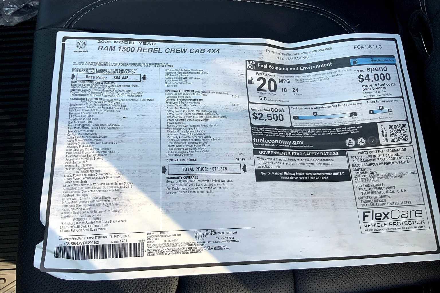 New 2026 RAM 1500 Rebel w/ Rebel Level 2 Equipment Group image 19
