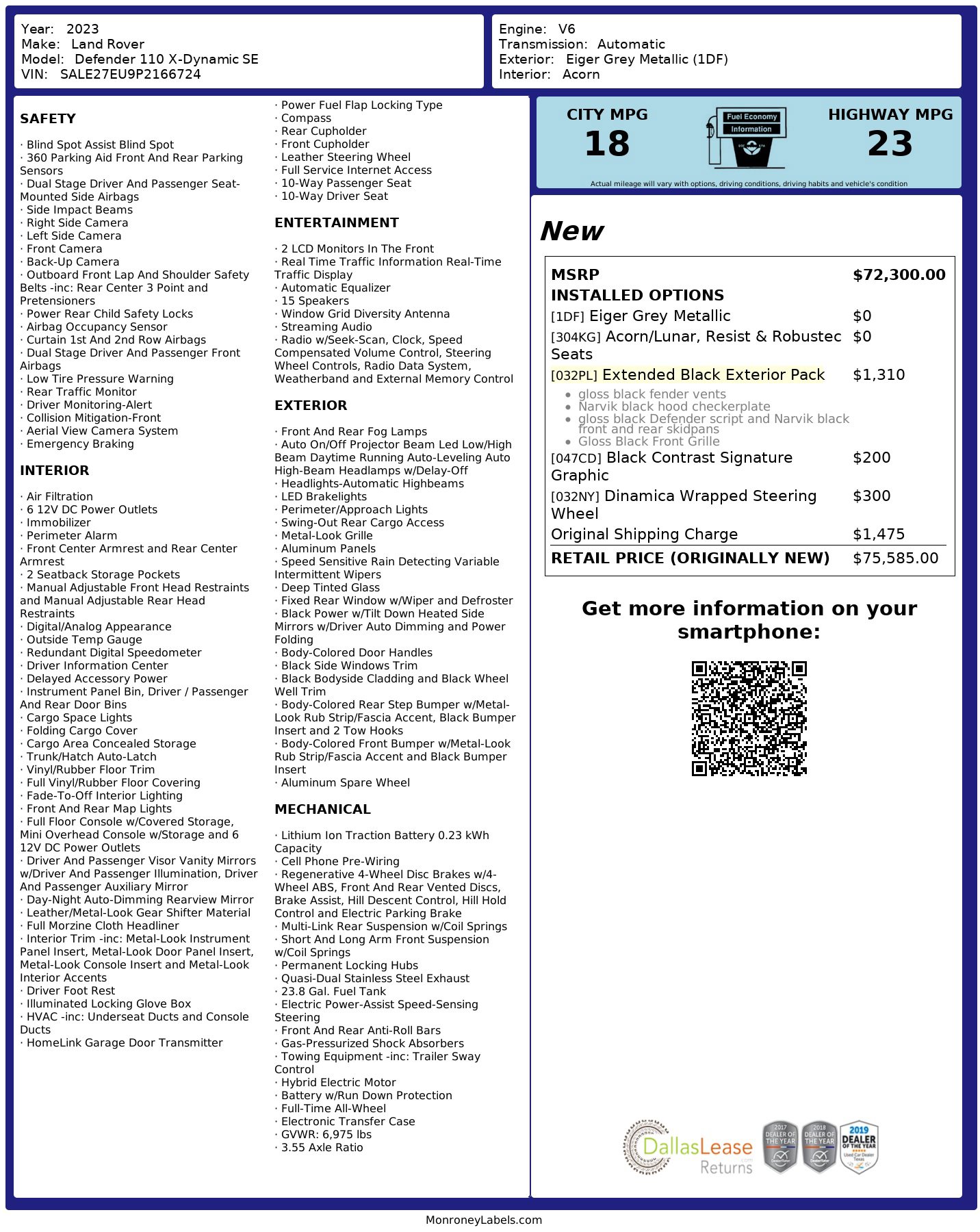 Used 2023 Land Rover Defender 110 X-Dynamic SE image 3