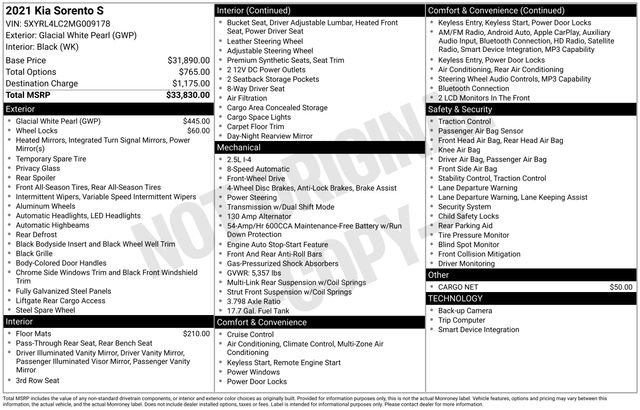 Used 2021 Kia Sorento S image 17